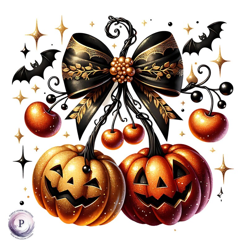 Cherries Pumpkin Png Cherry Pumpkin Season Png Fall Vibes Coquette Bow Sublimation Design Pumpkin Fall Girly Halloween Digital Download