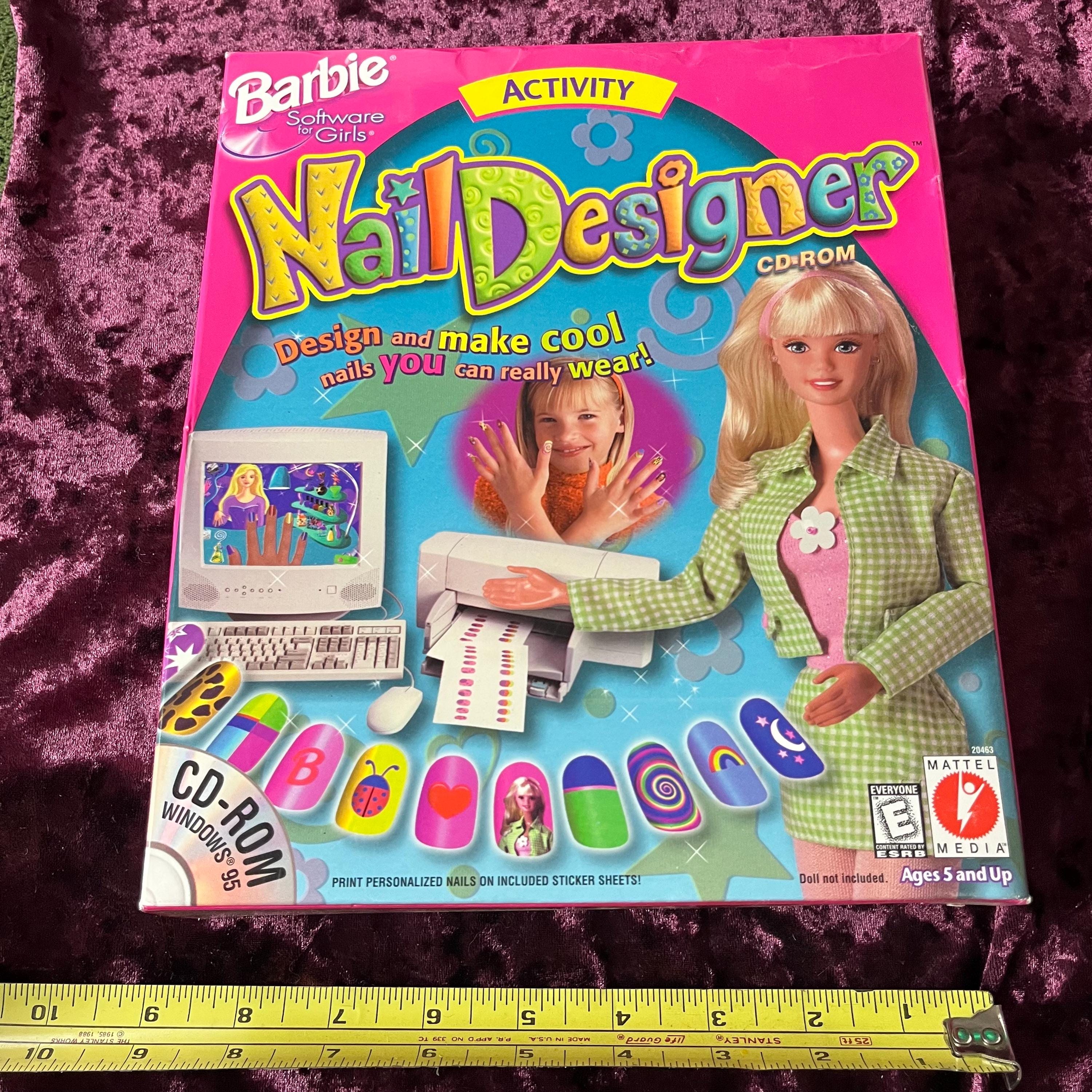 Barbie Nail Designer Big Box CD-ROM Untested