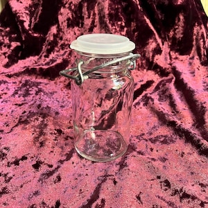 Vintage Canning Jar with Wire Bail Hinge and Plastic Cap Replacement