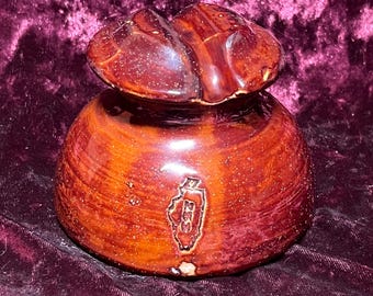 Vintage keramische elektrische isolator Illinois Electric Porcelain Co. Kabelbovenkant bruin met schroefdraad Unipart met afgeronde rok