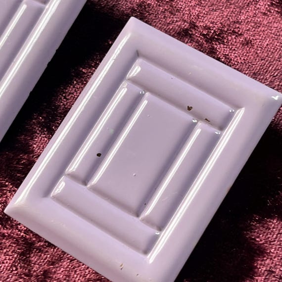 Lavender Oversized Vintage Rectangle Earrings - image 4