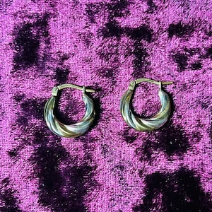 Silver and Gold Hoop Earrings Vintage