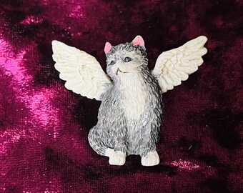 Spilla a forma di gatto con strass in stile vintage - Spilla