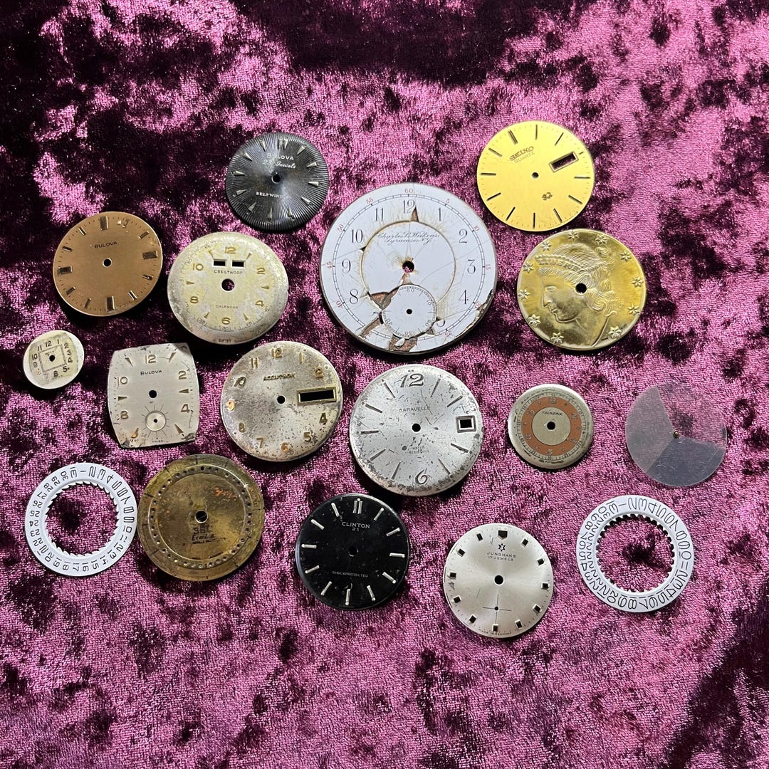 Two Dials Lot of 14 Mixed Vintage Watch Faces and Two Date Dials - Etsy UK