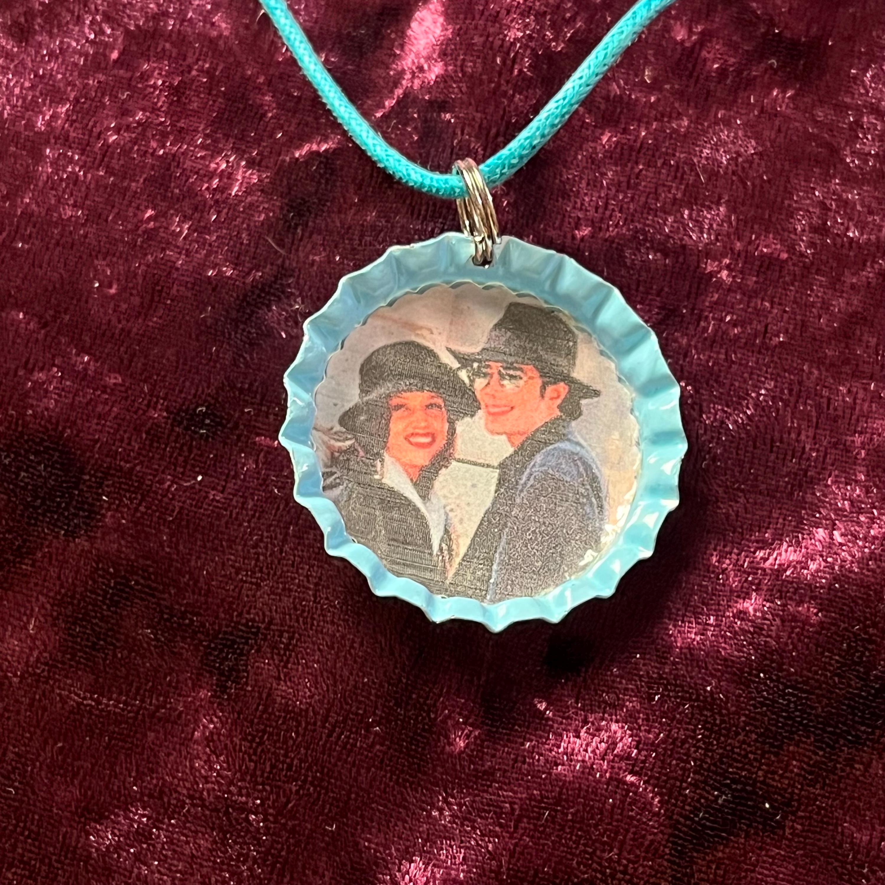 Y2K Handmade Michael Jackson and Lisa Marie Presley Bottle Cap
