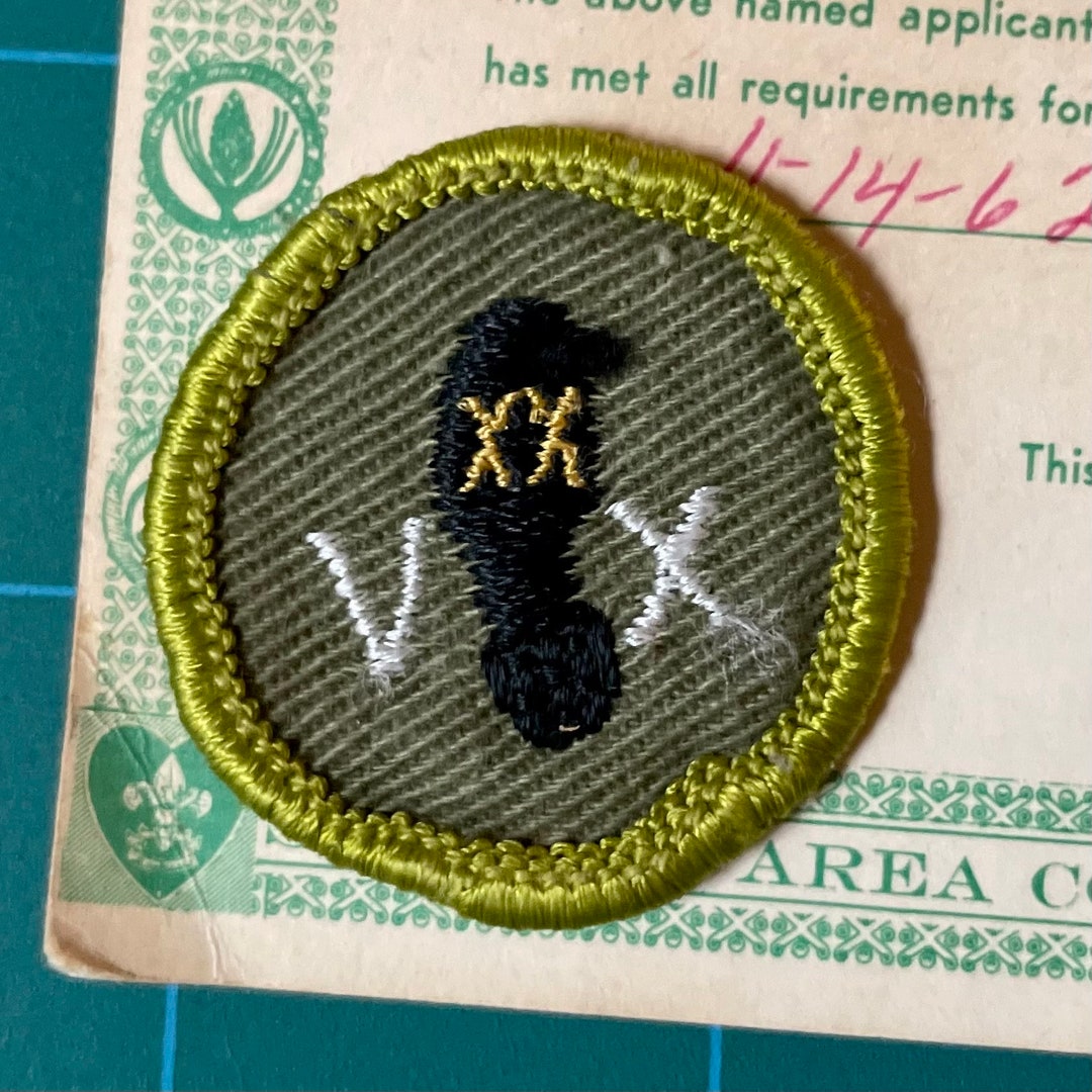 Boy Scouts Hiking Merit Badge With Certificate Vintage 1960s Etsy