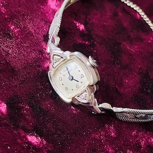 Vintage 1957 Bulova Women’s Wrist Watch Rolled Gold With Diamonds