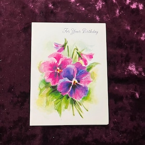 Vintage Karte zum Geburtstag, mit Blumen