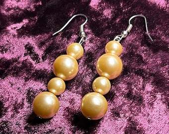 Vintage Faux Pearl Dangle Earrings