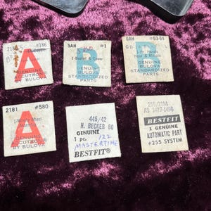 Set of 6 Vintage Packaged Watch Parts, Bulova, Accutron and Bestfit (Please Read Description!)