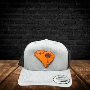 Beaufort SC - State outline - Palmetto Hat