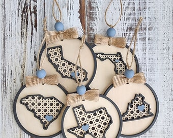 State Ornament| Ornaments| Christmas| Wood