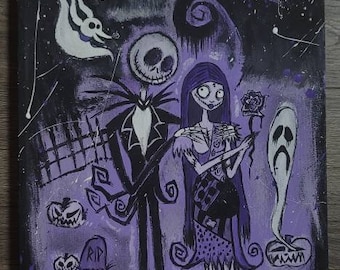 10x14 Jack and Sally Canvas painting