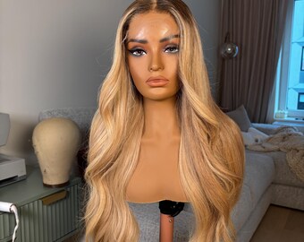 Peluca de cabello indio crudo de 71 cm: cierre de encaje HD de 15x15 cm, gorro pequeño