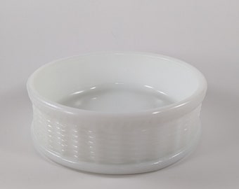 Perfect Condition - Avon White Milk Glass Basket Weave Design Dish