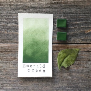 Handmade Watercolor - Emerald Green - Green Watercolor - for Painting, Calligraphy, and Lettering