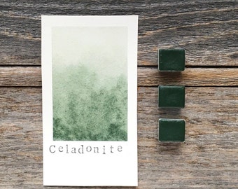 Handmade Watercolor - Celadonite - Genuine Pigment - for Painting, Calligraphy, and Lettering