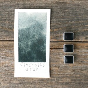 Handmade Watercolor - Vivianite Gray - Mineral Pigment - for Painting, Calligraphy, and Lettering