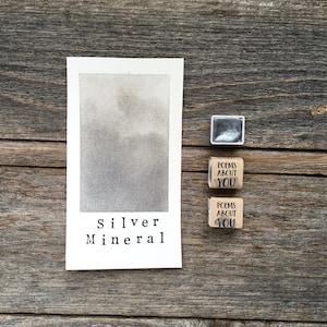 Handmade Watercolor - Silver Gray - Paint with Sparkles - Non-Toxic - for Painting, Calligraphy, and Lettering
