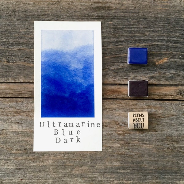 Handmade Watercolor - Ultramarine Blue Dark - Blue Watercolor - for Painting, Calligraphy, and Lettering