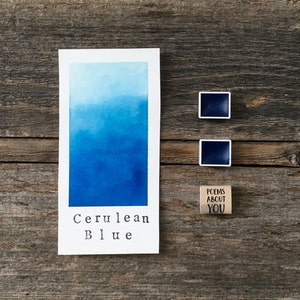 Handmade Watercolor - Cerulean Blue - Blue Watercolor - for Painting, Calligraphy, and Lettering