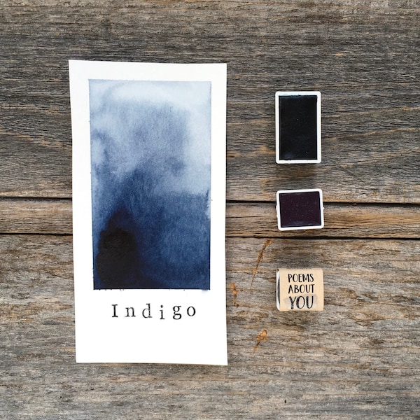 Handmade Indigo Watercolor - Deep Blue - for Painting, Calligraphy, and Lettering