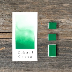 Handmade Watercolor - Cobalt Green - Green Watercolor - for Painting, Calligraphy, and Lettering