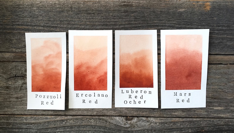 for Painting Mars Red Handmade Watercolor and Lettering Calligraphy