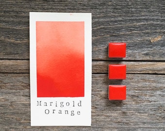 Handmade Watercolor - Marigold Orange - for Painting, Calligraphy, and Lettering