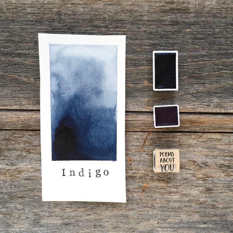 Handmade Indigo Watercolor Deep Blue for Painting, Calligraphy, and Lettering image 1
