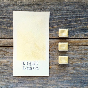 Handmade Watercolor with Sparkles - Light Lemon - Non-Toxic - for Painting, Calligraphy, and Lettering