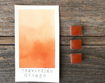 Handmade Watercolor - Travertine Orange - for Painting, Calligraphy, and Lettering