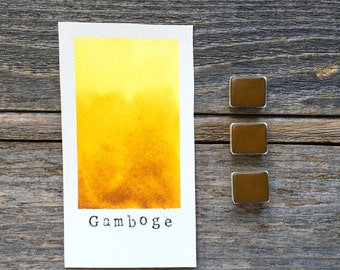 Handmade Watercolor - Gamboge - for Painting, Calligraphy, and Lettering