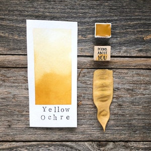 Handmade Watercolor - Yellow Ocher - for Painting, Calligraphy, and Lettering