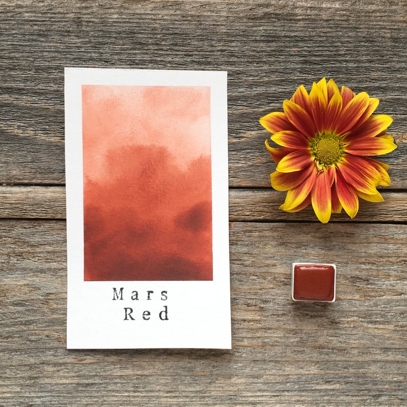 Handmade Watercolor Mars Red for Painting, Calligraphy, and Lettering image 1