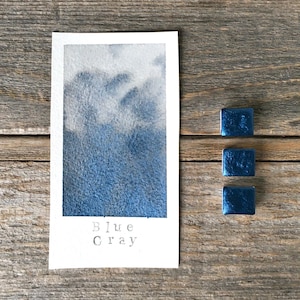 Handmade Watercolor with Sparkles - Blue Gray Metallics - Non-Toxic - for Painting, Calligraphy, and Lettering