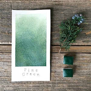Handmade Watercolor with Sparkles - Pine Green - Non-Toxic - for Painting, Calligraphy, and Lettering
