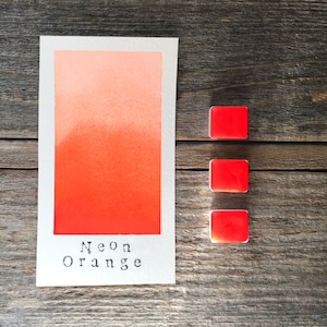 Neon Orange - Handmade Watercolor - for Painting, Calligraphy, and Lettering