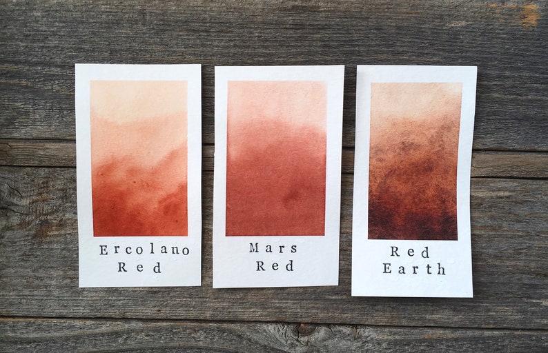 for Painting Mars Red Handmade Watercolor and Lettering Calligraphy