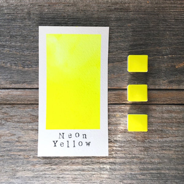 Neon Yellow - Handmade Watercolor - for Painting, Calligraphy, and Lettering