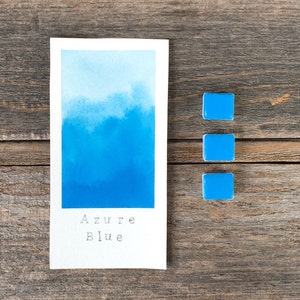 Handmade Watercolor - Azure Blue - Light Blue - for Painting, Calligraphy, and Lettering
