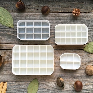 Bioplastic Inserts for Travel Palettes - Small, Medium, Large - White and Marble Colors