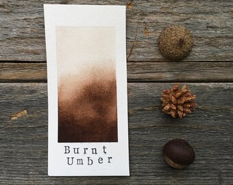 Handmade Watercolor - Burnt Umber - Brown - for Painting, Calligraphy, and Lettering