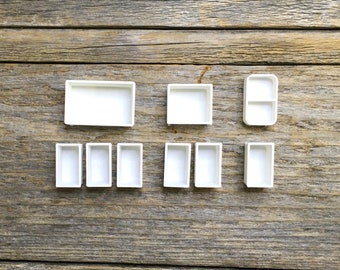 Pojemniki na farby akwarelowe z bioplastiku – zestaw 6 sztuk – wąskie pojemniki na farby akwarelowe – 2/3 pojemności – białe