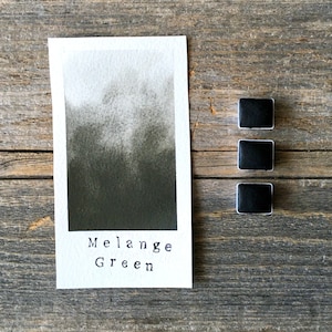 Handmade Watercolor - Melange Green - for Painting, Calligraphy, and Lettering