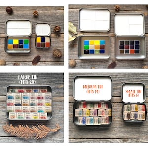 NEW: Empty Tins and Magnets for Watercolors, Travel Palette - Small, Medium, Large