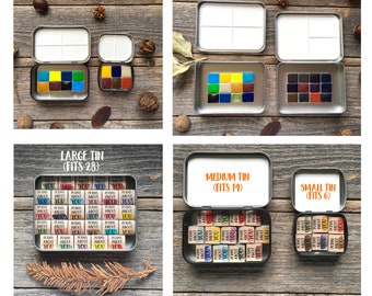 NEW: Empty Tins and Magnets for Watercolors, Travel Palette - Small, Medium, Large