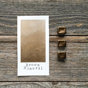 Handmade Watercolor with Sparkles - Brown Mineral - Non-Toxic - for Painting, Calligraphy, and Lettering