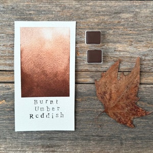 NEW: Handmade Watercolor - Burnt Umber Reddish - Brown - for Painting, Calligraphy, and Lettering