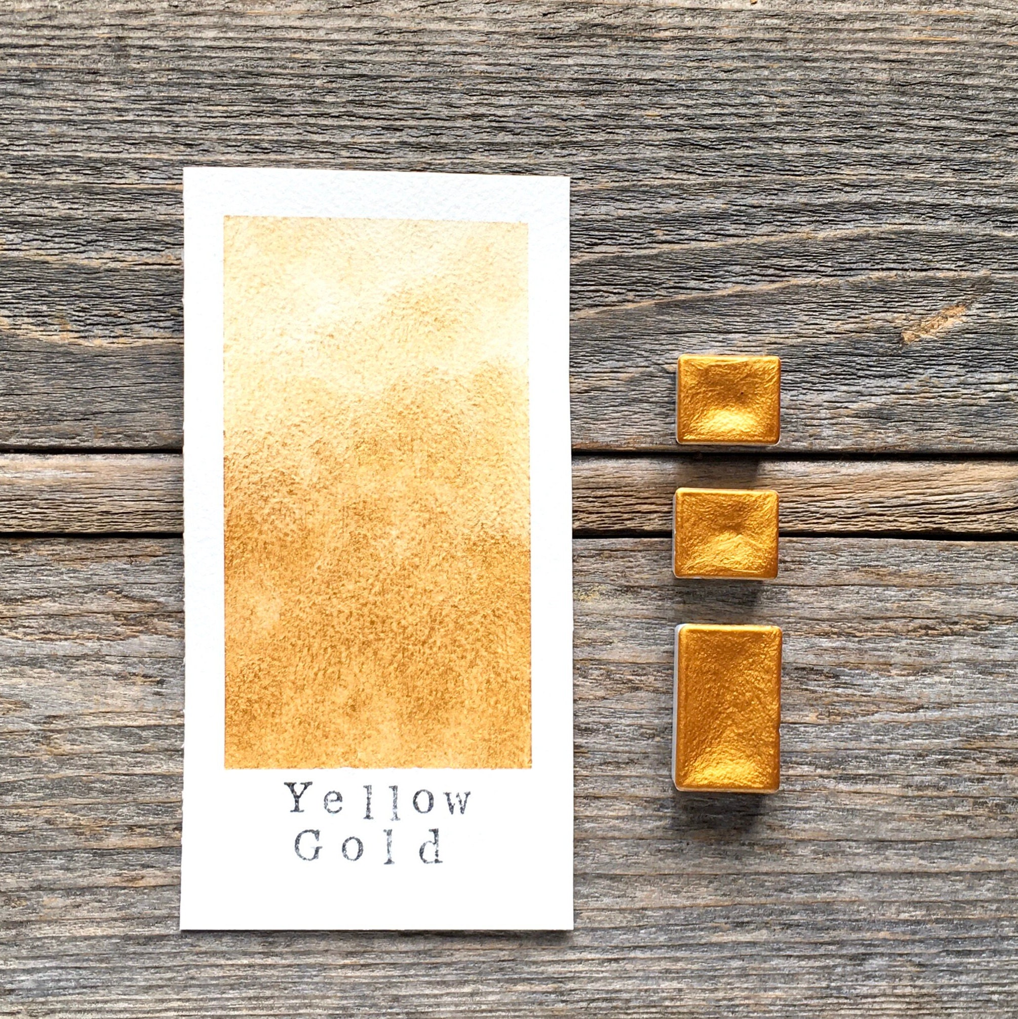 Yellow Gold FULL PAN - Handmade Watercolor Paints (metallic)